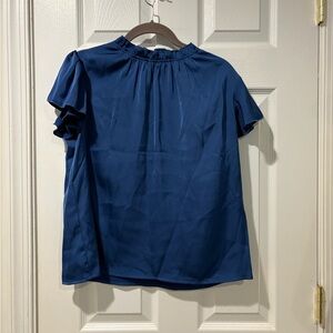 Shein ruffle neck satin top